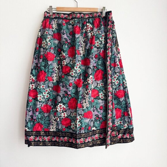Suttles and Seawinds Reversible Wrap Skirt Floral L - Picture 6 of 10